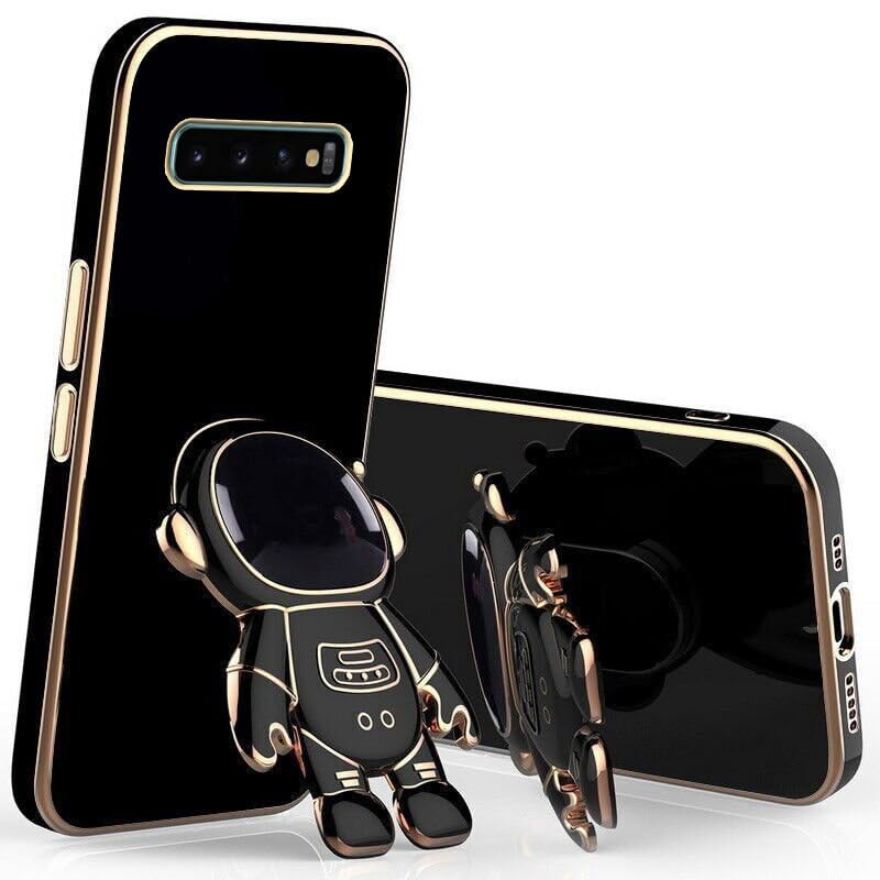Image of for Samsung Galaxy S10 Plus Case Cute 3D Astronaut Stand Design Camera Protection Shockproof Soft Back Cover (for Samsung Galaxy S10 Plus, Black)