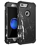 SKYLMW iPhone 6 Plus Case,iPhone 6s Plus Cover, Three Layer Heavy Duty High Impact Resistant Hybrid Protective Cover Case for iPhone 6 Plus/6s Plus (Only for 5.5 inch), Marble/Black