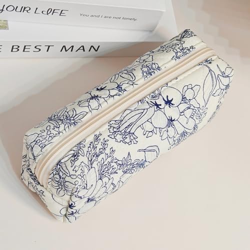 Image of Carry bloom Pencil Pouch Cute Pencil Case for Girls Aesthetic Pencil Bag with Zipper Pen Cases School Supplies Makeup Bag