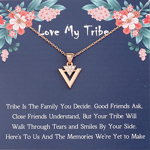 FOTAP Tribe Necklace - Girls Friendship Pendant for Bridesmaids, Best Friends & Bridal Party Gifts