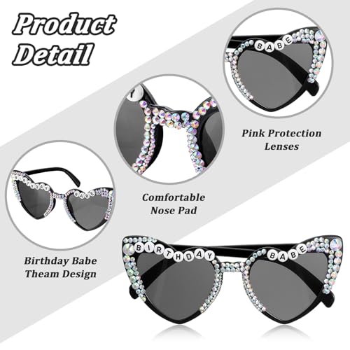 Birthday Glasses Heart Shaped Birthday Babe Sunglasses Birthday Party Accessories Gift for Women Girls3