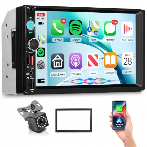 Radio para auto Rimoody doble din con pantalla táctil de 7 pulgadas miniatura 1