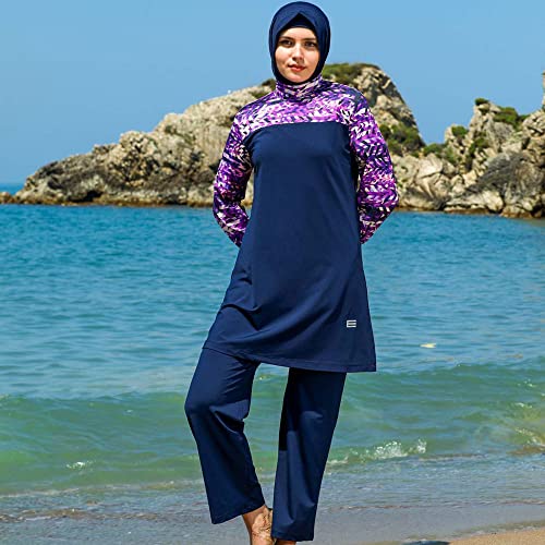 Eo Elif Okur Islamic Long Sleeve Swimsuits For Women Modest Muslim Burkini L Size 5 Pcs | Full Cover Rash Guard | Arabic Swimwear #TOP2