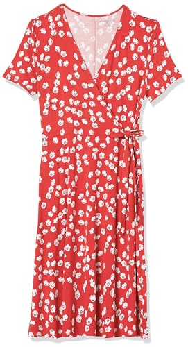 Image of Amazon Essentials Women's Short Sleeve Faux-Wrap V Neck Dress