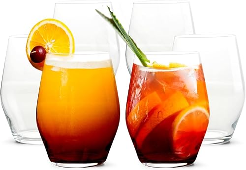 LEMONSODA Juego de copas de vino de cristal Sante de alta gama, sin tallo, gran copa sin tallo para catas de vino, juegos de regalo, fiestas, vino