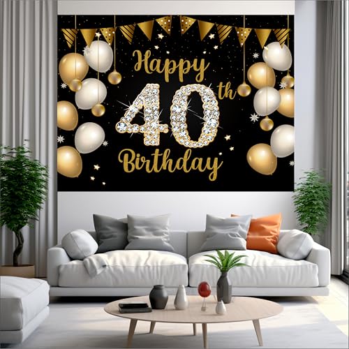 Image of 40th Birthday Backdrop 5x4 Ft | Backdrops for Decoration | Birthday Decoration Backdrop | Banner for Kids Theme Party