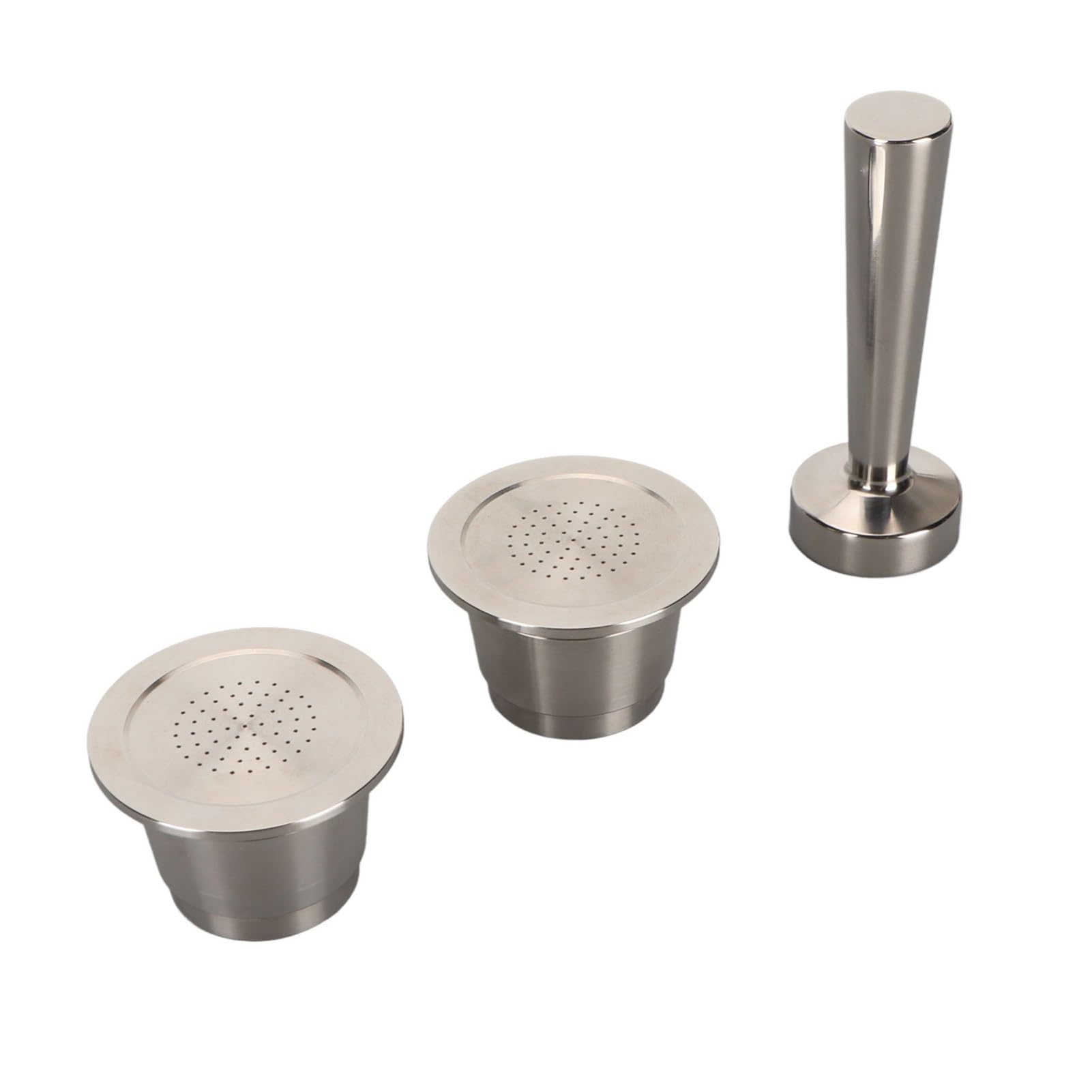 Ejoyous Cápsula de café Recargable, Cápsula de café Reutilizable de Acero Inoxidable, Tapa de Silicona Reutilizable, Distribución Uniforme del Agua, Fácil Llenado y Limpieza, para Usuarios de