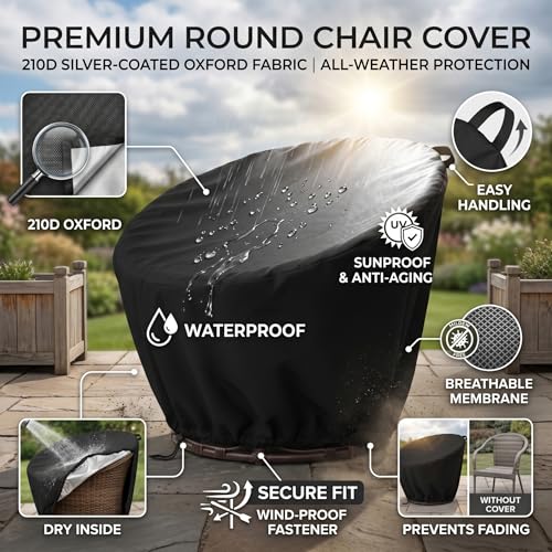 Funda de cojín para Silla de exterior en color negro 4