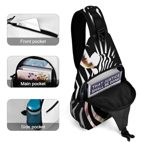 Mochila de pecho sling Abstract Animal Zebra para hombre y mujer miniatura 4