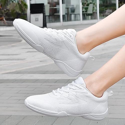 Cheer Shoes Boy White Dance Shoes Youth Cheerleading Sports Training Athletic Comfortable Shoes Breathable Girl ﻿ (White, 30)4