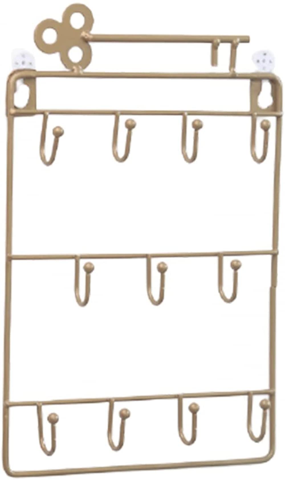 IXMLDAXD Coat rack， Wrought Iron Storage Bracket, Key Hanging Holder Home Decoration for Storing Coats, Bags, Hats, Towels(Copper)