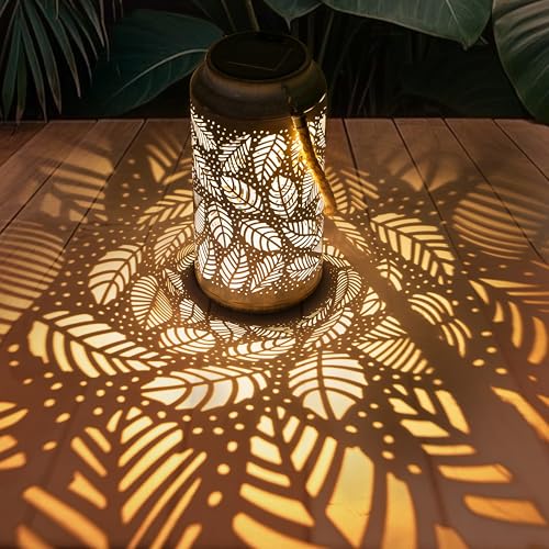 Solar Leaf Lanterns Outdoor Waterproof Hanging,Large White Solar Lantern,Large Lanterns Decorative...
