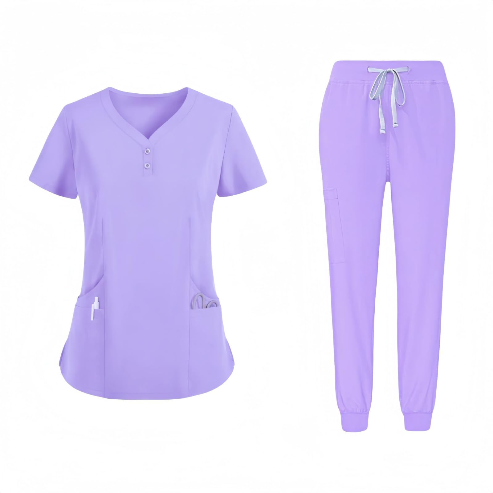V-neck medical nurse uniform set hospital work clothes suitable for nurses dentists veterinarians