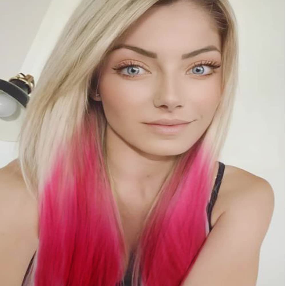 Sylvia Ombre Platinum Blonde to Pink Lace Front Wig 22