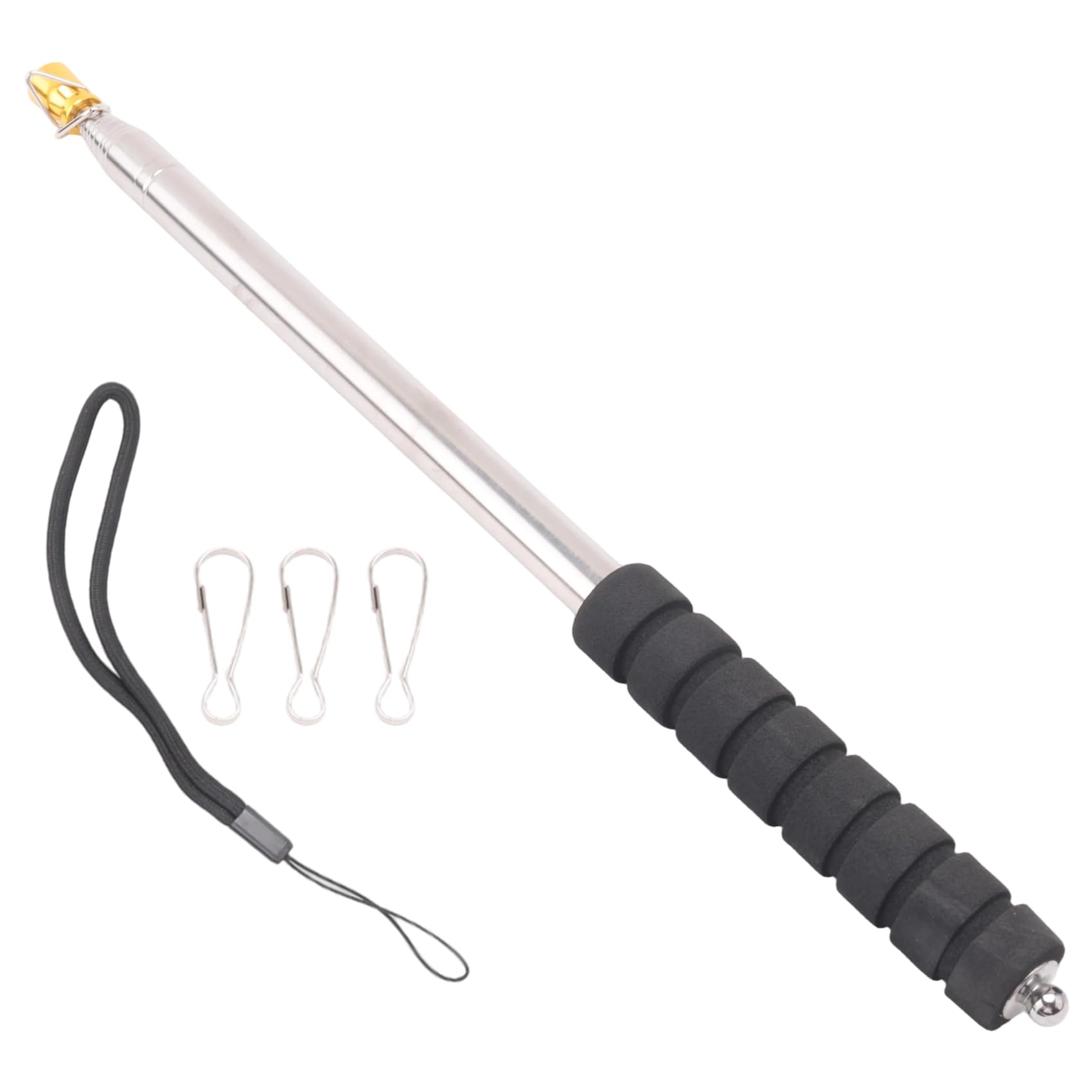 Tuidzljd 9.8Ft Telescopic Flag Pole,Stainless Steel Handheld Portable Extendable Retractable Flagpole with Anti-Slip Grip