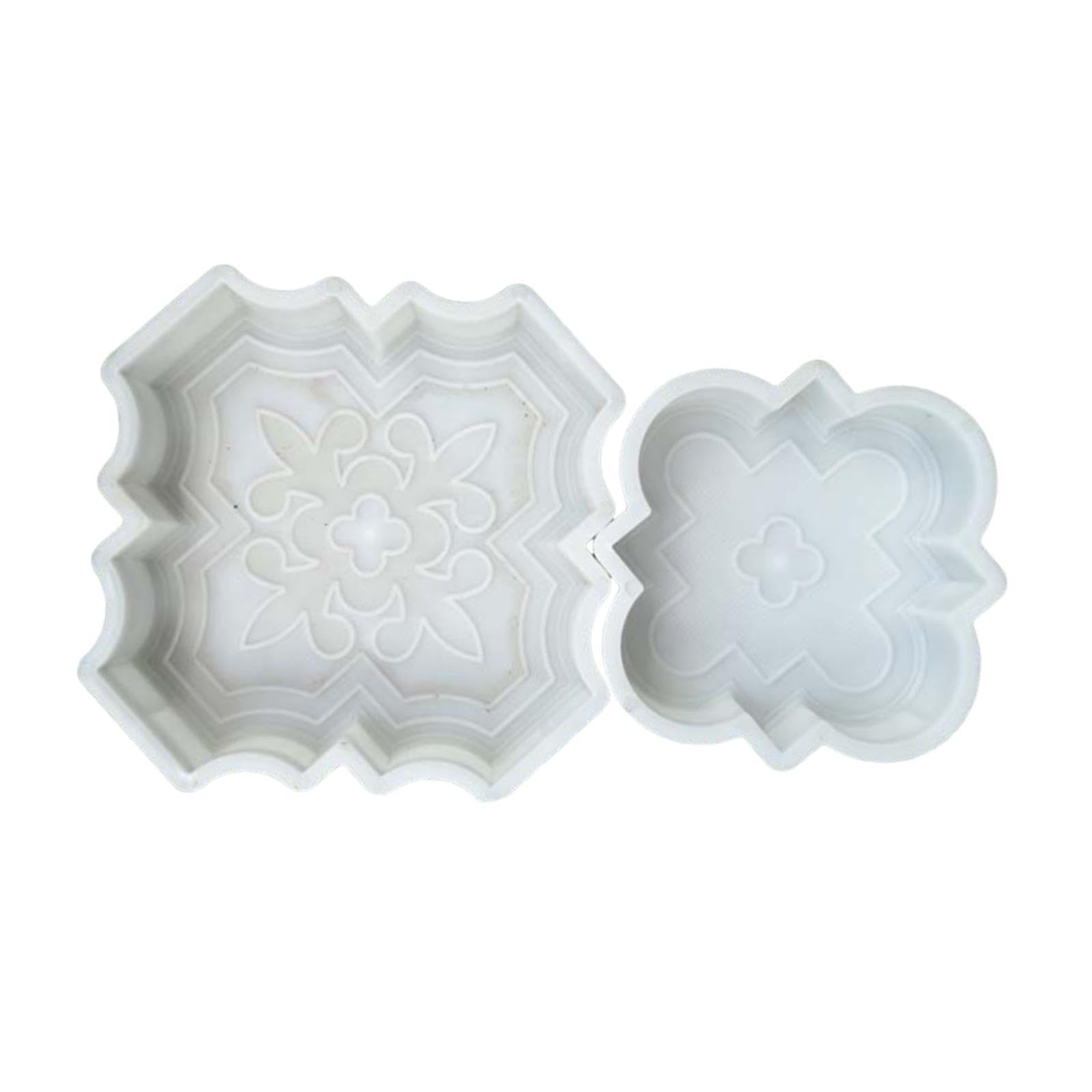 VELURA 2 Pieces Decorative Flower Brick Models Road Pedal Tile Models for Sidewalks|2 Garden Pathway Brick Models|Paver Molds| Yard, Garden & Outdoor Living |Home & Garden-image-2