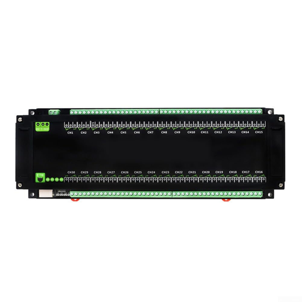 Modulo relè Ethernet a 30 canali con supporto TCP e RTU, alimentato, custodia in ABS industriale e montaggio flessibile per applicazioni di automazione