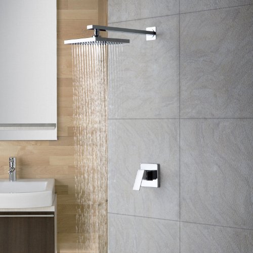Lightinthebox Shower Head High Pressure Wall Mount Rainfall Shower Head Rain Shower System 8 Inch Square Brass - Thumbnail 2