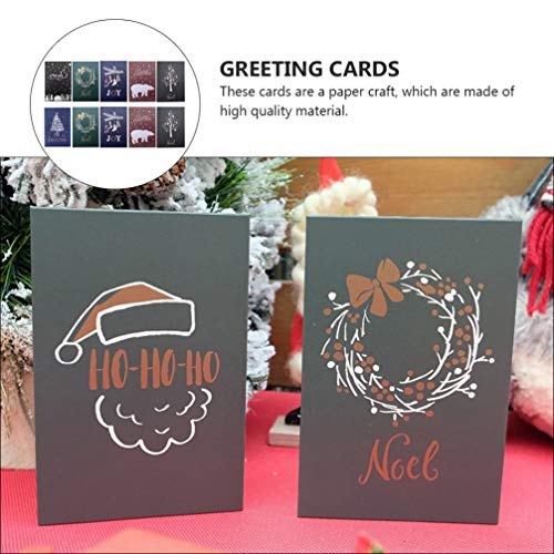 Amosfun Conjunto de 10 peças de cartão de Natal de papelaria e envelopes de papelaria de Natal Cartõ