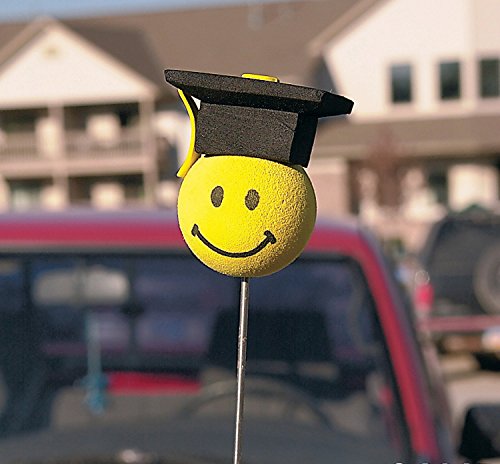 Party902 6 Smile Face Graduation Antenna Toppers