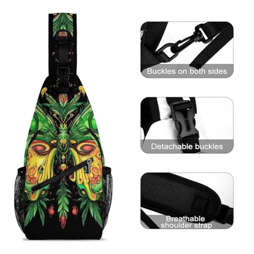 Fashion Chest Bag, Unisex Small Day Pack, Butterfly Weed Leaf Art Cross Body Sling Pack For Travel Hiking3