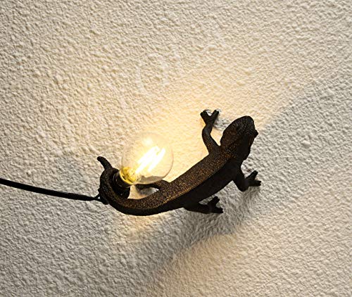 Image of MAYOLA Modern Chameleon Table Lamp,Desk lamp,Night Light,Wall Lamp, Resin Chameleon Lighting Fixture for Living Room, Bedroom, Office,Kids(Wall Lamp, C-Black)