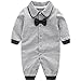 JiAmy Bébé Combinaison Filles Garçons Coton Barboteuse à Manches Longues Pyjama Gentilhomme Tenues 9-12 Mois,Gris