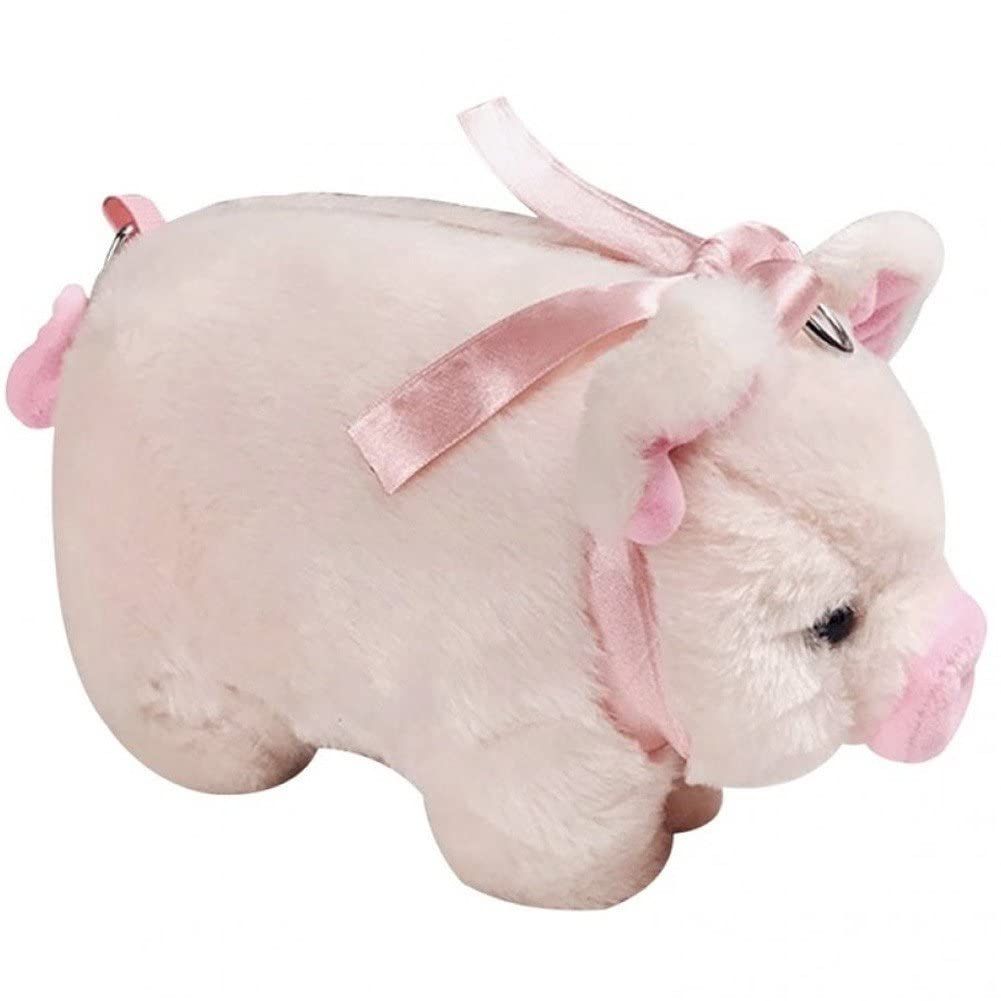 Plush Animal Bag Cute Pig Shoulder Bag Cartoon Mini Travel Bag Animal Shaped Backpack Pink Messenger Bag for Women Girls