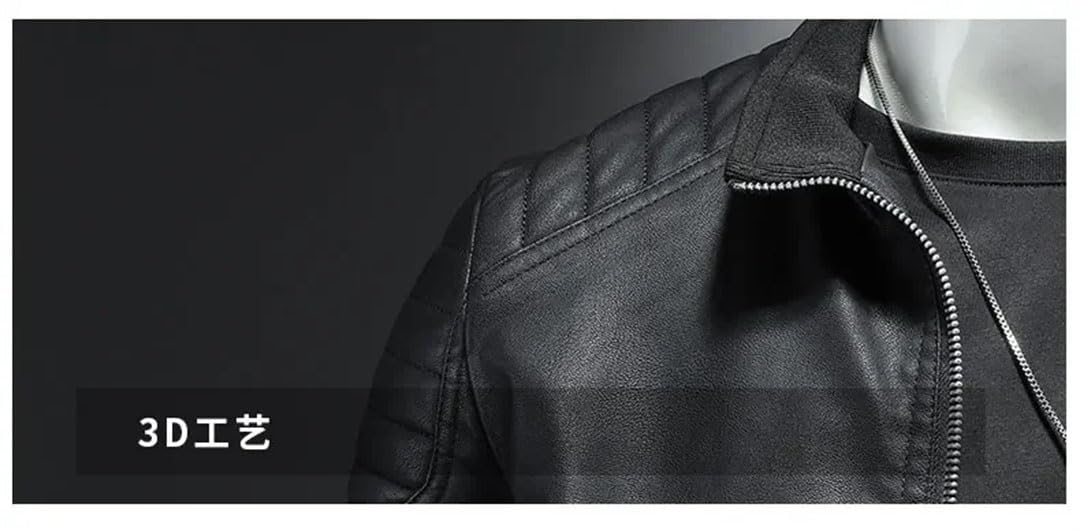 Uomini Moto Pu Giacca In Pelle Moto Leahter Giacca Stand Collar Giacca A Vento Trendy Mens Abbigliamento