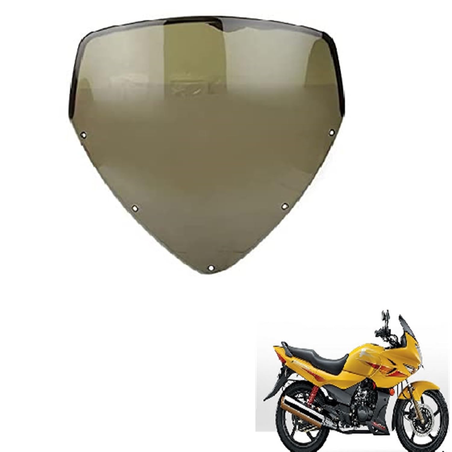 Zombieeast Visor Glass | Unbreakable Headlight Bolt Visor | Windshield Protector| Wind Deflector for Bike Styling Fairing Kit Smoke Colour Glass for Hero Hnoda Karimza