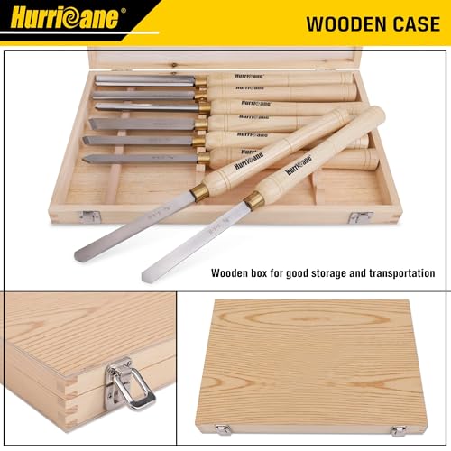 Hurricane 8-Piece M2 HSS Wood Lathe Chisel Set