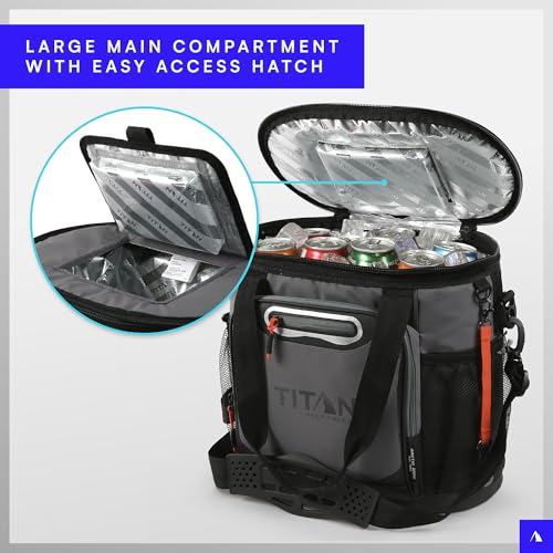 Image of Titan Deep Freeze 24 Can Insulated Bucket Tote Cooler, Sharkskin Gray