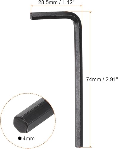 Miniatura 2 de HARFINGTON 30pcs Llave hexagonal 0.157 in métrica CR-V L en forma de cabeza hexagonal herramienta de reparación