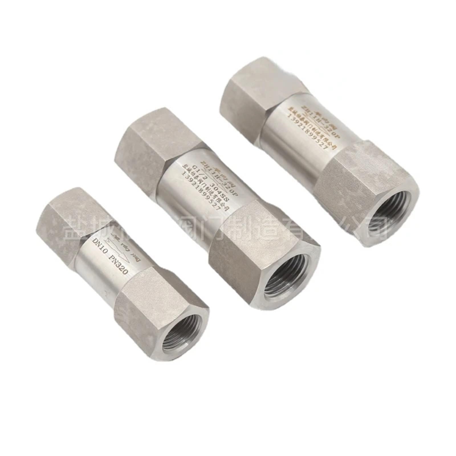 Válvula de retención unidireccional antirretorno con Resorte Acero Inoxidable 304 Hembra, 1/4 ", 3/8", 1/2, 3/4", Alta presión, 4500 PSI(NPT Female,0.5 Inch)