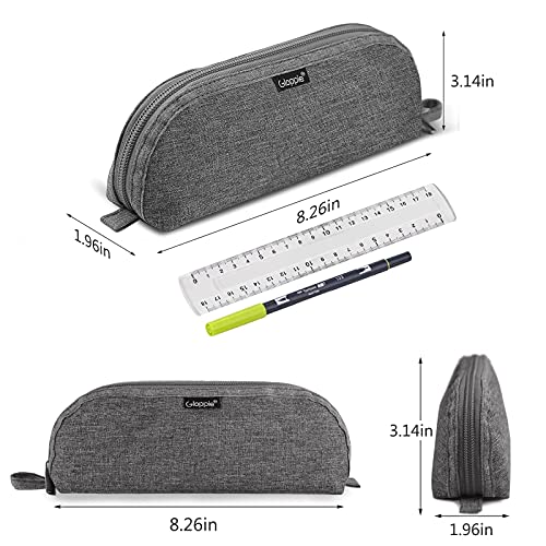 Image of Gloppie Pencil Pouch - Practical Pencil Case, Aesthetic Simple Pencil Bag, Small Pen Holder, Back to School Supplies for Girls Boys, Grey