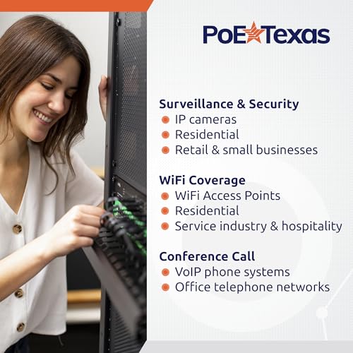 Image of PoE Texas 16 Multi Port IEEE 802.3at PoE+ Injector - Get Full PoE+ On Every Port - Total 700 Watt Power - 10 /100 /1000 Gigabit Data - Active PoE+ Injector for WiFi Access Points, PTZ Cameras, IP Phones