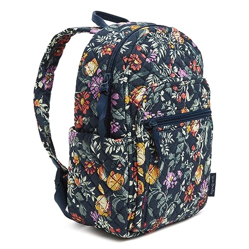 Vera Bradley Women's Cotton Small Backpack, Fresh-Cut Floral Green, One Size2
