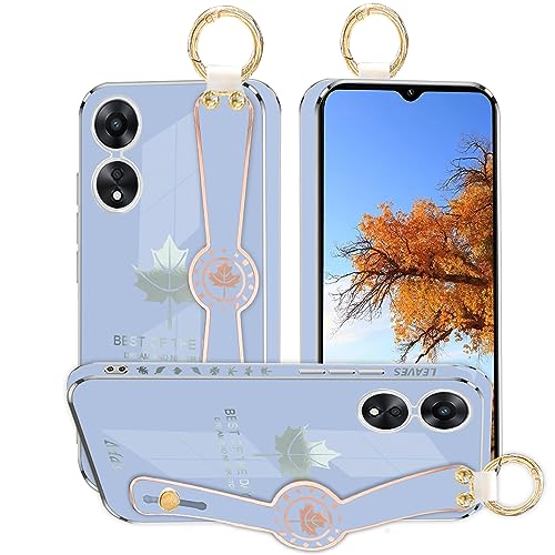 Coque silicone Oppo A78 5G avec anneau de poignet anti-chute élégante