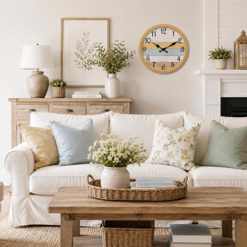 Image of CHYLIN Wall Clock Silent Non-Ticking Battery Operated Rustic Vintage