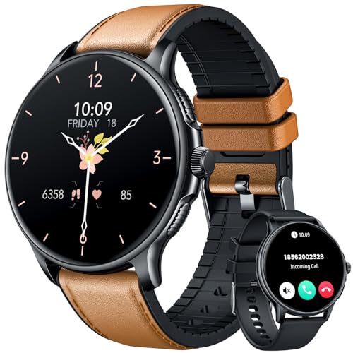 Smartwatch Fitnessuhr Sportuhr mit Telefonfunktion Uhren: 1,43 Zoll AMOLED Herren Smart Watch mit Pulsmesser Schlafmonitor Schrittzähler 120+ Sportmodi IP68 Wasserdicht Fitness Uhr für iOS Android