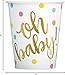 Unique Oh Baby! Baby Shower Paper Cups in Gold - 9 oz. (Pack of 8) - Durable & Convenient Party Essential, Perfect For Baby Showers & Celebrations
