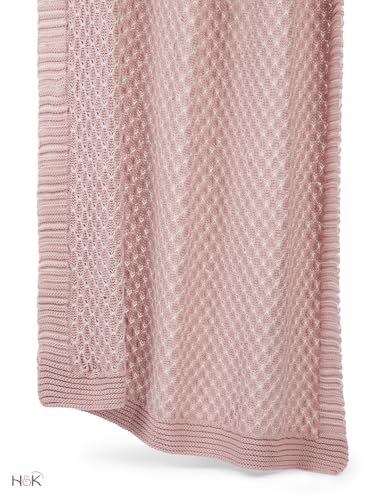 Image of haus & kinder Knitted Baby Blanket with Toy, Breathable Baby Blankets Newborn, Baby Blanket for 0-2 Years, Cozy Blankets for Crib, Nursery & Stroller, New Born Baby Essentials | Blossom