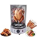 Vertical Chicken Rotisserie Oven, 3000W Electric Shawarma Grill Machine, Topcounter Doner Kebab Grill Machine Meat Grill Broiler with Double Heating Tubes, Commercial Gyro BBQ Grill Maker for Chicken