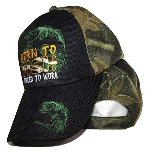 Gorra bordada camuflaje negro Born to Fish miniatura 1