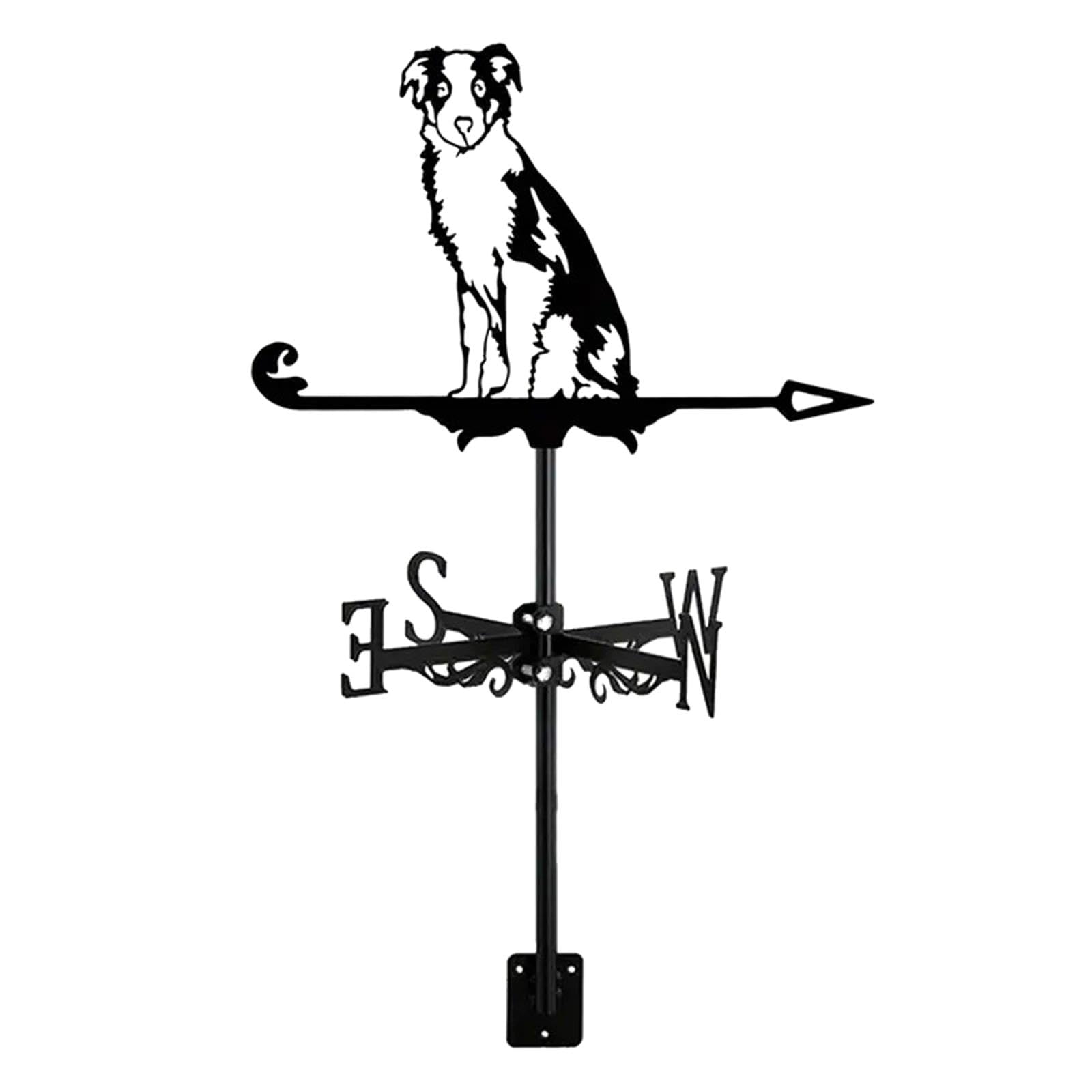 Black Dog Weathervane Iron Animal Metal Weather Vane for Farm Farmhouse Yard