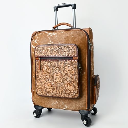 American Darling Travel Case Beautifully Hand Tooled Hair On