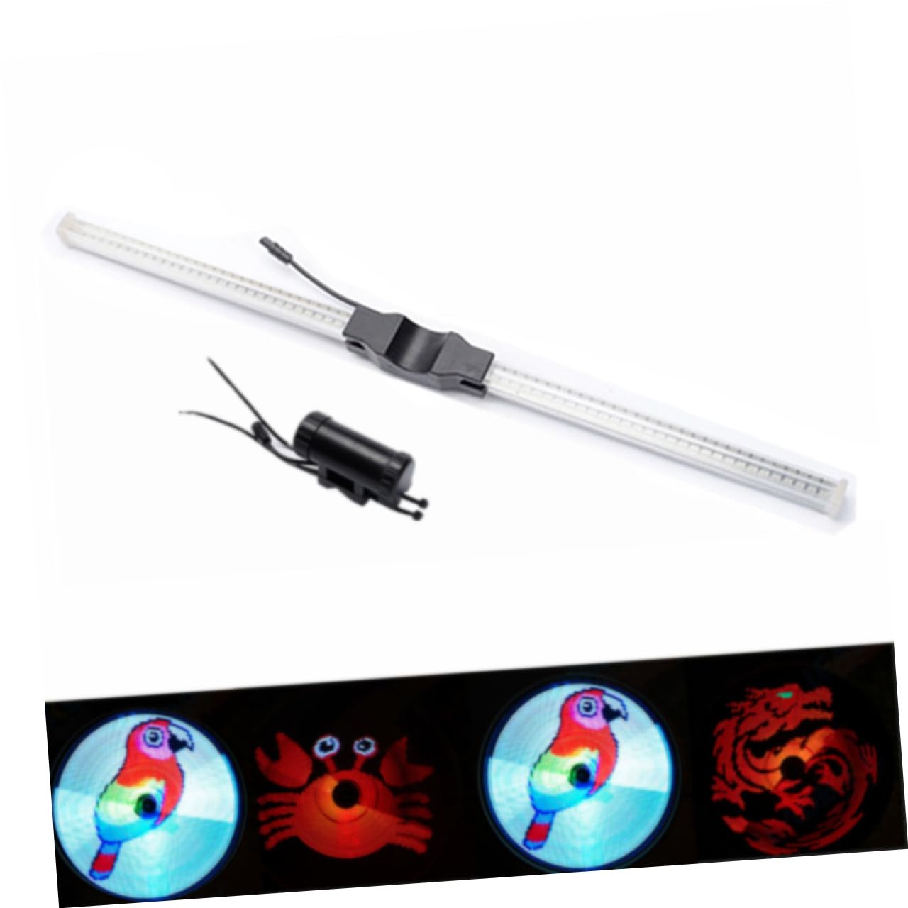 TOYANDONA Luce per Raggi Bici a Doppia Faccia 64 LED RGB 64 Pezzi | Batteria Li 950 Mah, Ricarica USB Caricatore Incluso, Spegnimento Automatico, Corpo Abs PC