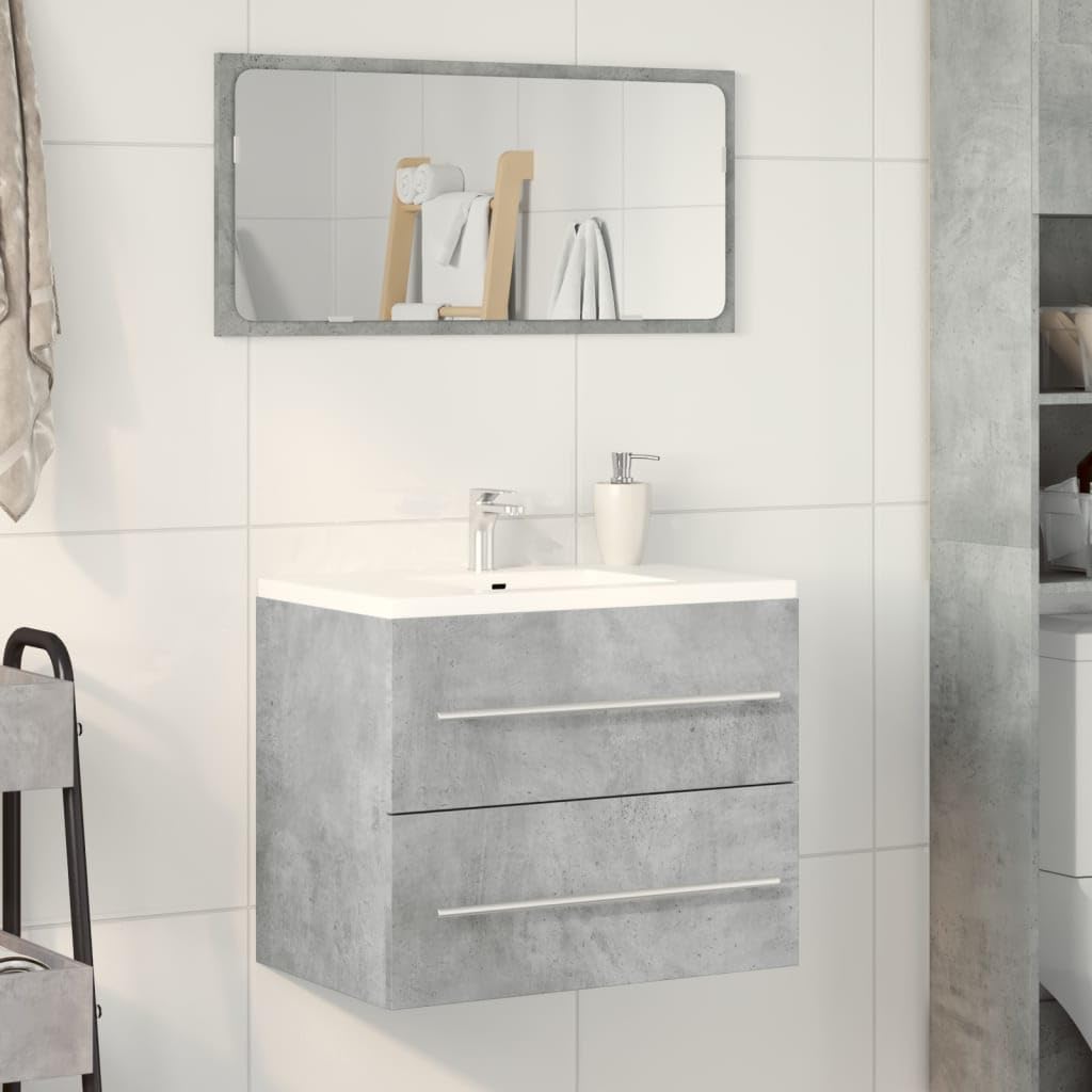 ShGaxin Szafka do umywalki z płyty wiórowej betonowej szarej 60x38,5x48 cm, szafka łazienkowa, szafka pod umywalkę, meble łazienkowe, meble umywalkowe - 856224