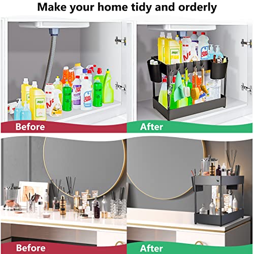 Cyrico UNDER SINK ORGANIZERS AND STORAGE 2 Tier Bathroom Sink Organizer Under Cabinet Organizer thumb #5