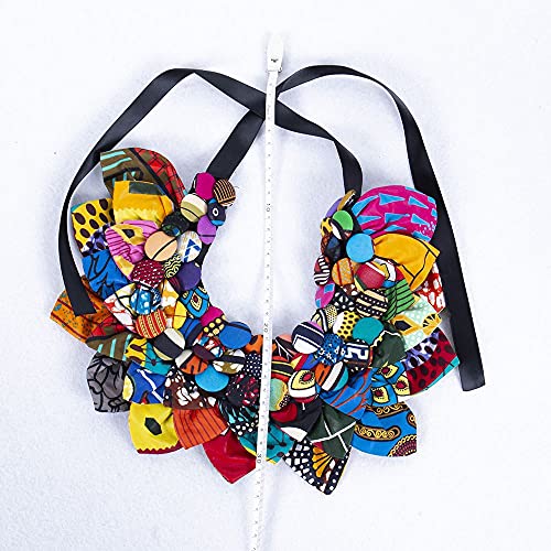 HollandaisWax African Ankara Handmade Neckpiece Button Burr Splicing Necklace for Women Jewellery3